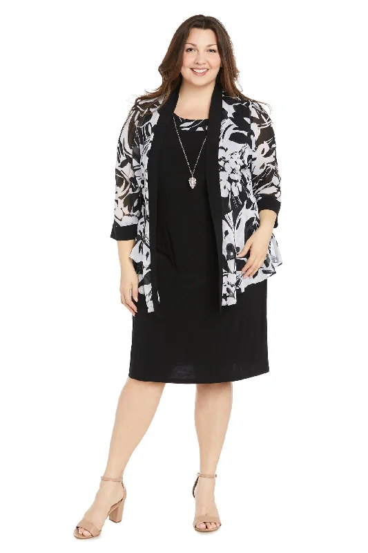 R&M Richards 1984W Short Plus Size Printed Jacket Dress Hoodie Zip-Up Jacket Button-Up Jacket R&M Richards 1984W Short Plus Size Printed Jacket Dress Hoodie Zip-Up Jacket Button-Up Jacket