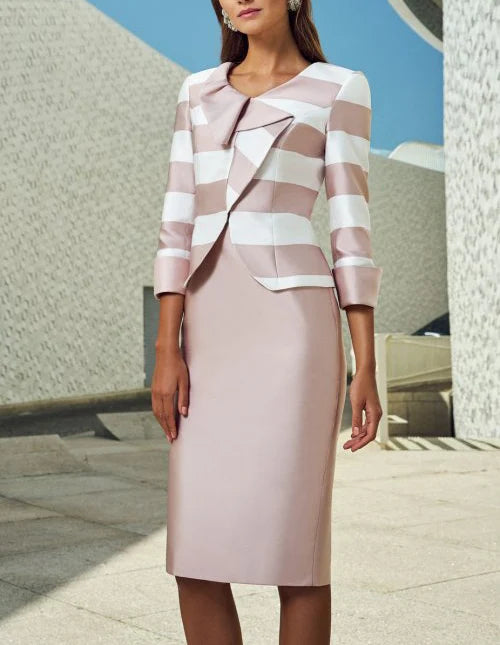 Tailor Shop Mother of Bride Outfit Party Dress Plus Size Pink Stripe Jacket and Dress Satin Dress Party Wedding Dress Elasticated Jacket Padded Jacket Insulated Jacket Tailor Shop Mother of Bride Outfit Party Dress Plus Size Pink Stripe Jacket and Dress Satin Dress Party Wedding Dress Elasticated Jacket Padded Jacket Insulated Jacket