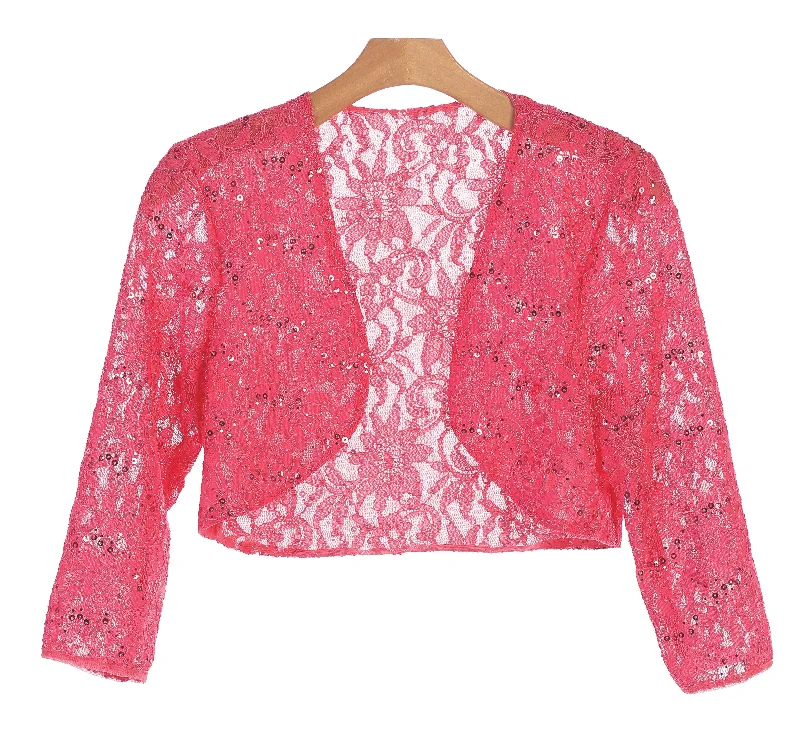 Formal Bolero Long Sleeve Lace Jacket Ribbed Jacket Pleated Jacket Ruffled Jacket