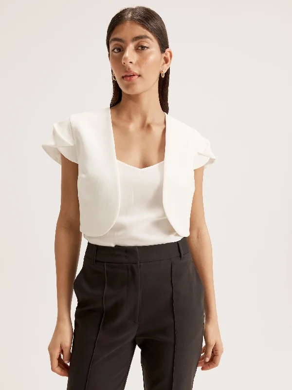 Barcelona Short Sleeve Jacket One-Shoulder Jacket Off-the-Shoulder Jacket Asymmetrical Jacket