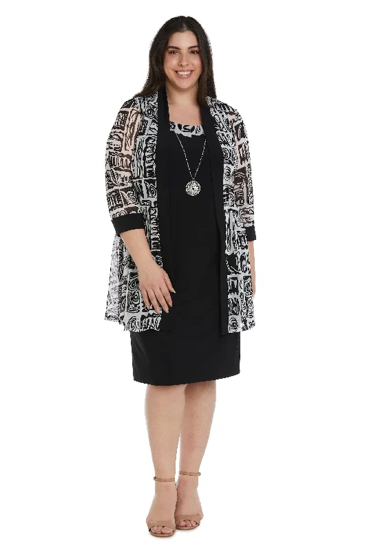 R&M Richards 7923W Plus Size Short Jacket Dress Nylon Jacket Polyester Jacket Spandex Jacket