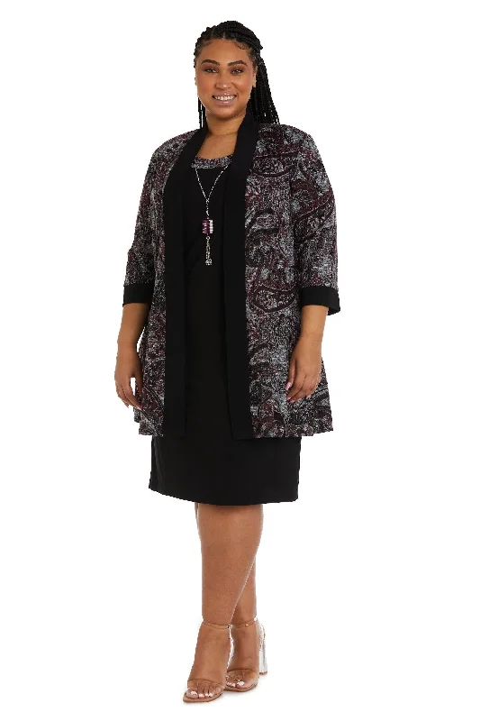 R&M Richards 9213W Plus Size Short Jacket Dress Nylon Jacket Polyester Jacket Spandex Jacket