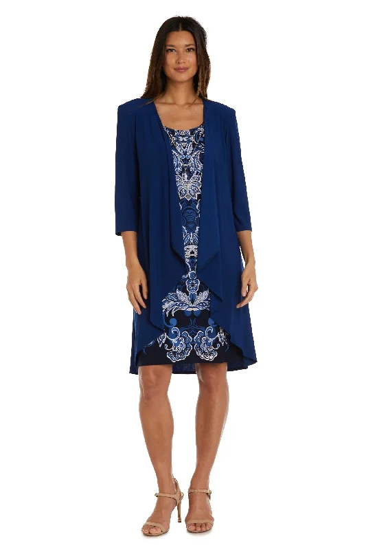 R&M Richards 9397P Short Petite Jacket Dress One-Shoulder Jacket Off-the-Shoulder Jacket Asymmetrical Jacket