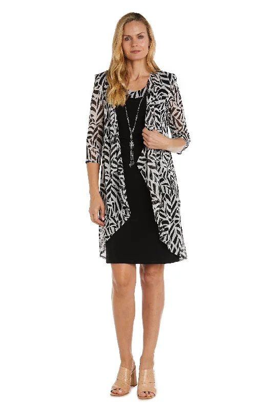 R&M Richards 9737 Two Piece Short Jacket Dress Fitted Jacket Loose Jacket Oversized Jacket