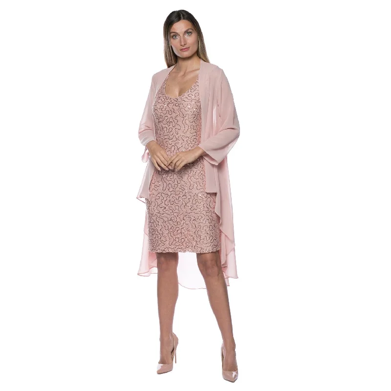 Marina  Short Chiffon Jacket Sequin Dress Faux Fur Jacket Real Fur Jacket Shearling Jacket