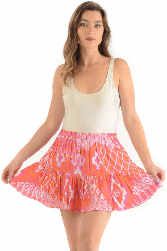 Boho Skirt / Flamingo floral skirt print