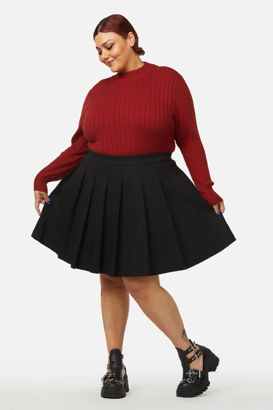 Curve Grave Respect Pleated Skirt pleated skirt texture