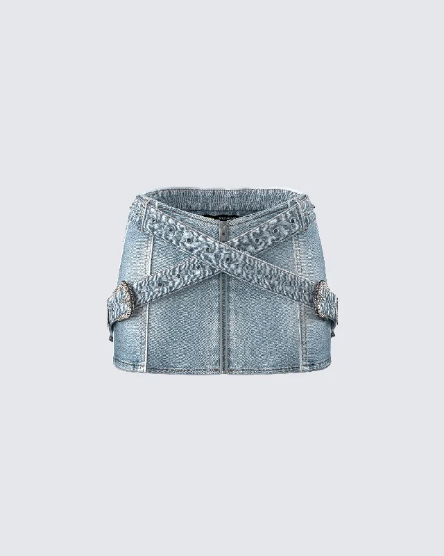 Eirene Denim Mini Skirt boho skirt vibe