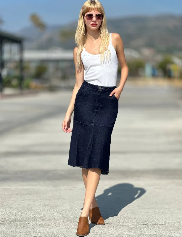 Flare Knee Length Skirt corduroy skirt durable