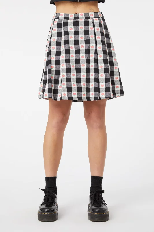 Gingham Peach Mini Skirt cashmere skirt soft