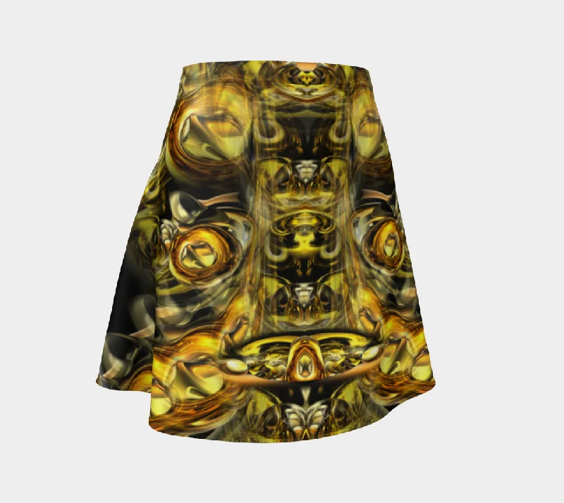 GOLDEN ALIEN FLARE SKIRT high slit skirt
