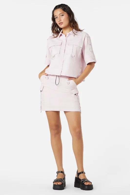 Jagger Cargo O-Ring Skirt linen skirt natural