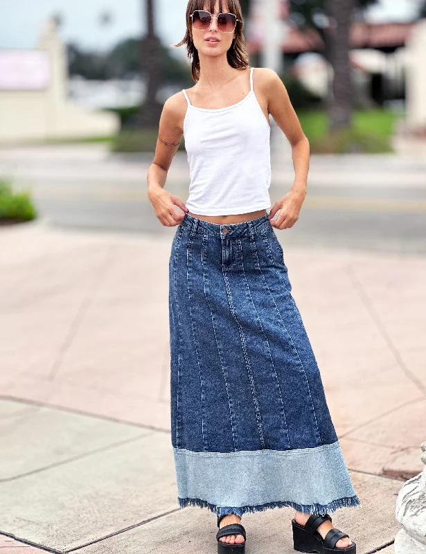 Let's Go Denim Maxi Skirt modal blend skirt