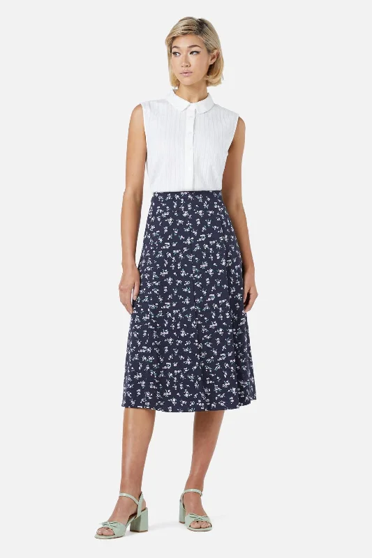 Lila Ditsy Midi Skirt chiffon skirt delicate