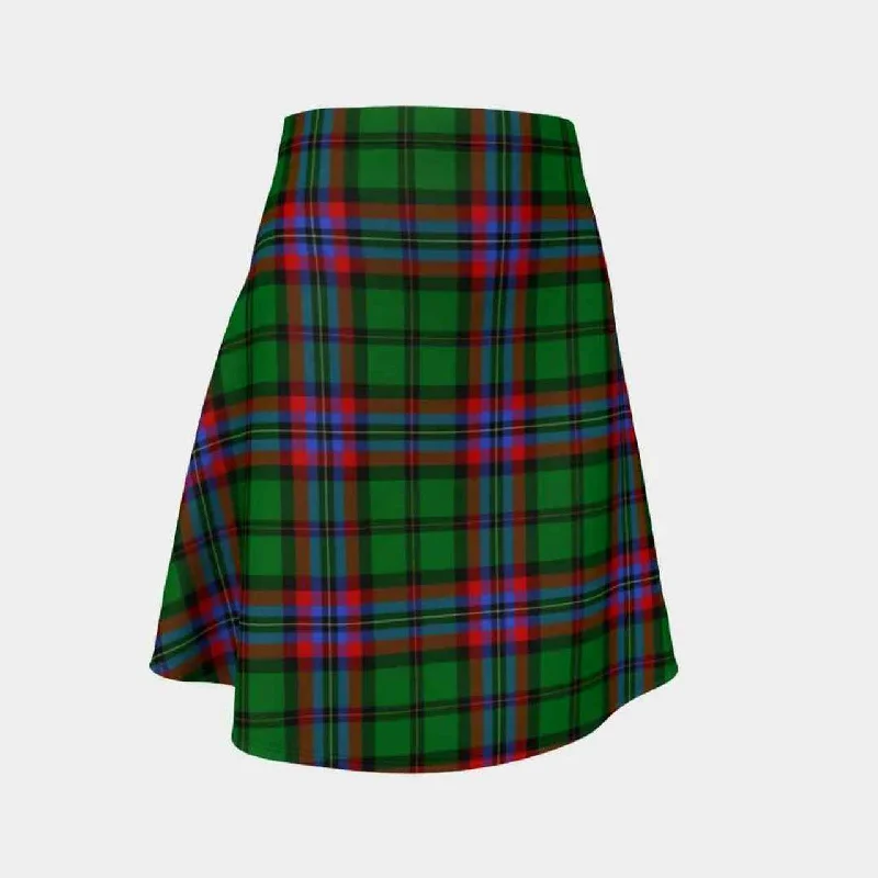 McGeachie Tartan Flared Skirt zip skirt side