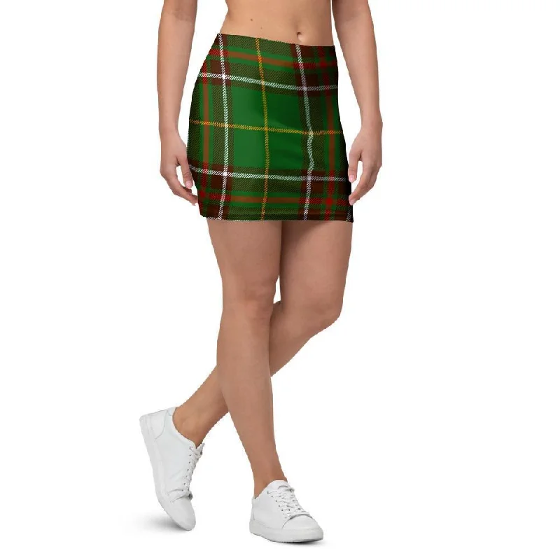 Newfoundland Tartan Green Plaid Mini Skirt chiffon skirt airy