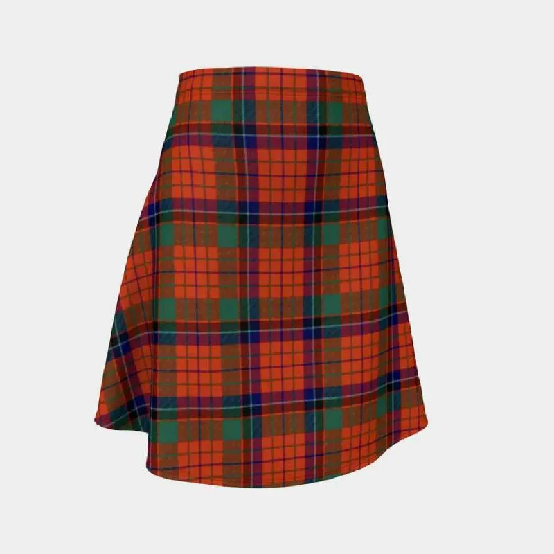 Nicolson Ancient Tartan Flared Skirt silk skirt lustrous