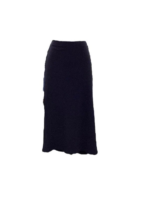 NWT Time and Tru Women's Black Skirt 12/14 linen skirt relaxed