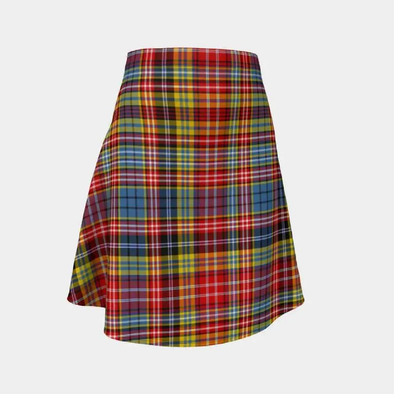 Ogilvie of Airlie Ancient Tartan Flared Skirt velvet skirt glossy