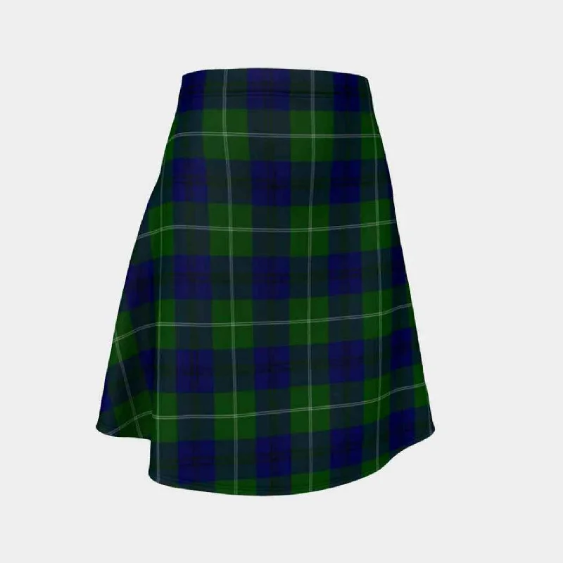 Oliphant Modern Tartan Flared Skirt high slit skirt