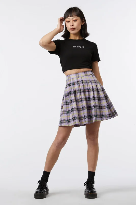 Outsider Tartan Pleat Skirt velvet skirt sumptuous