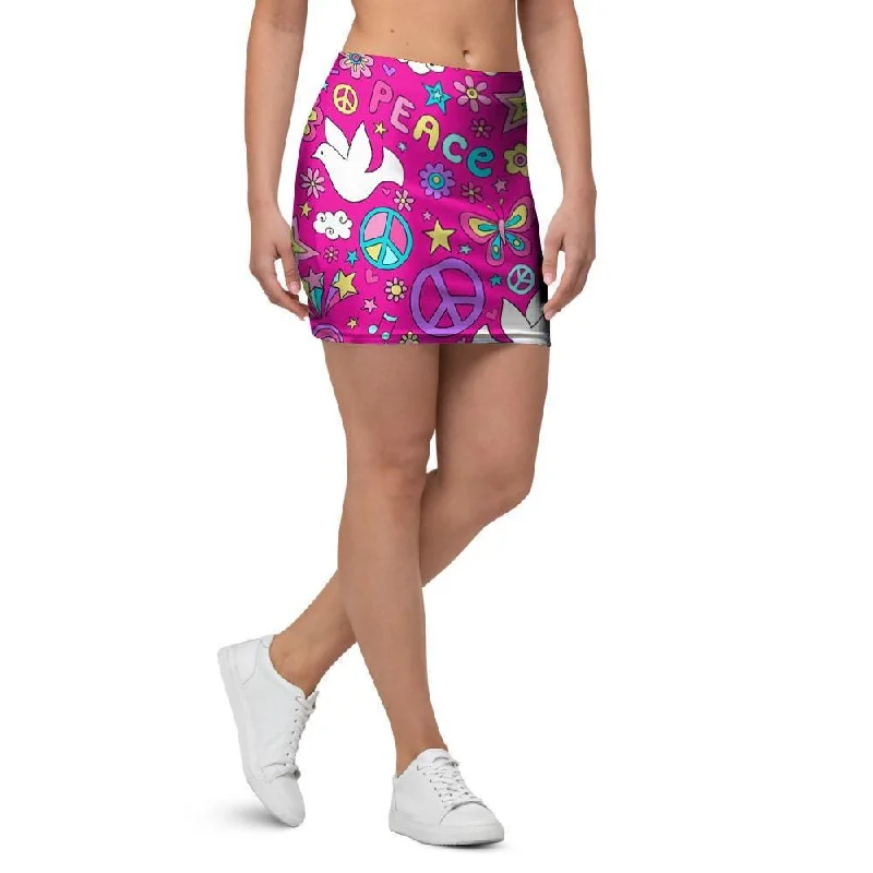 Pink Hippie Mini Skirt lace skirt romantic