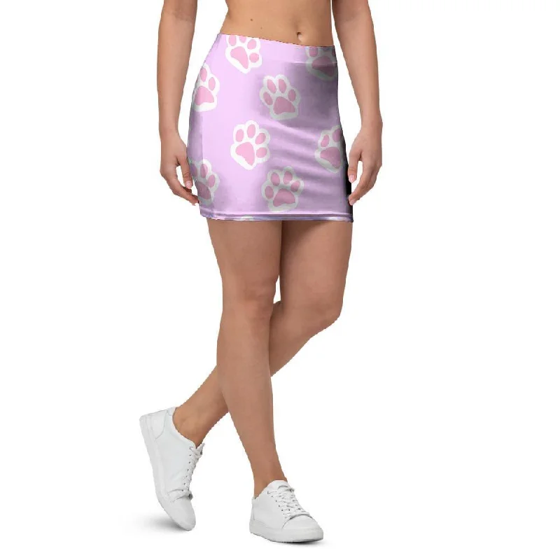 Pink Pastel Paw Mini Skirt athletic skirt fit