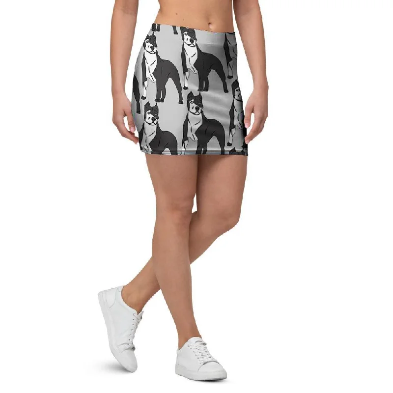 Pitbull Print Mini Skirt wrap skirt elegant