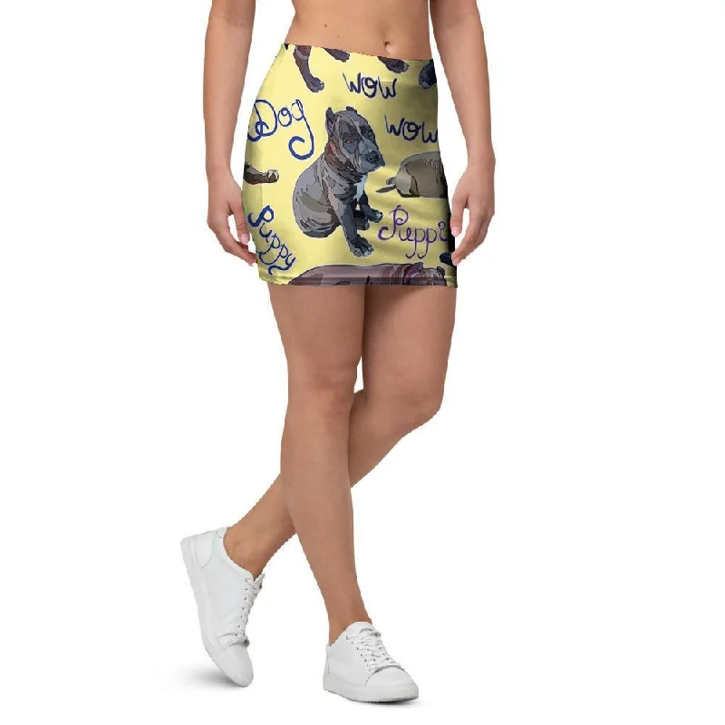 Pitbull Puppy Mini Skirt cotton skirt soft