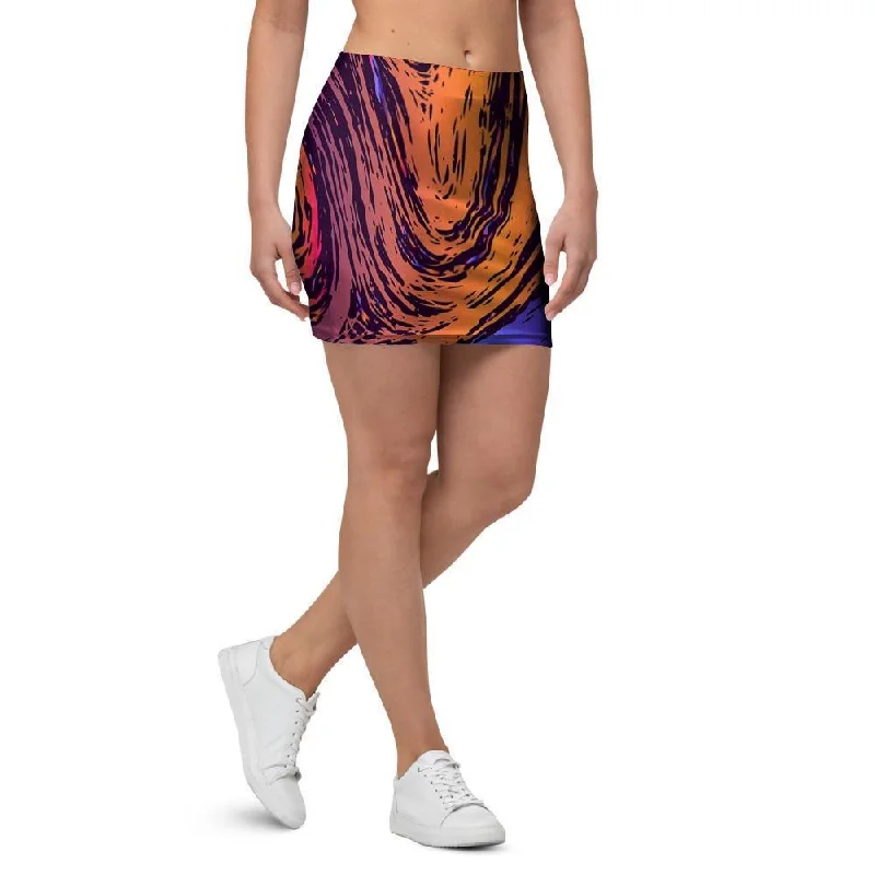 Psychedelic Abstract Mini Skirt modal blend skirt