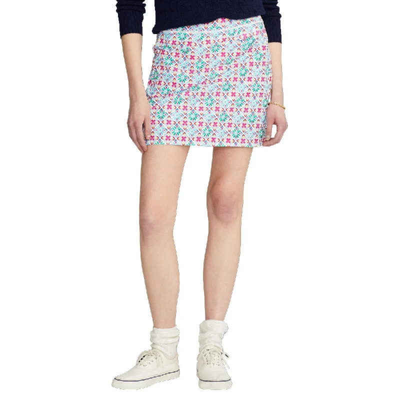 RLX Ralph Lauren Printed Aim 17in Multi Tile Womens Golf Skort denim skirt classic