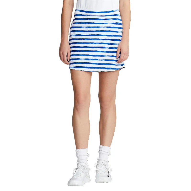 RLX Ralph Lauren Printed Aim 17in Blue Painted Stripe Womens Golf Skort mini skirt trendy