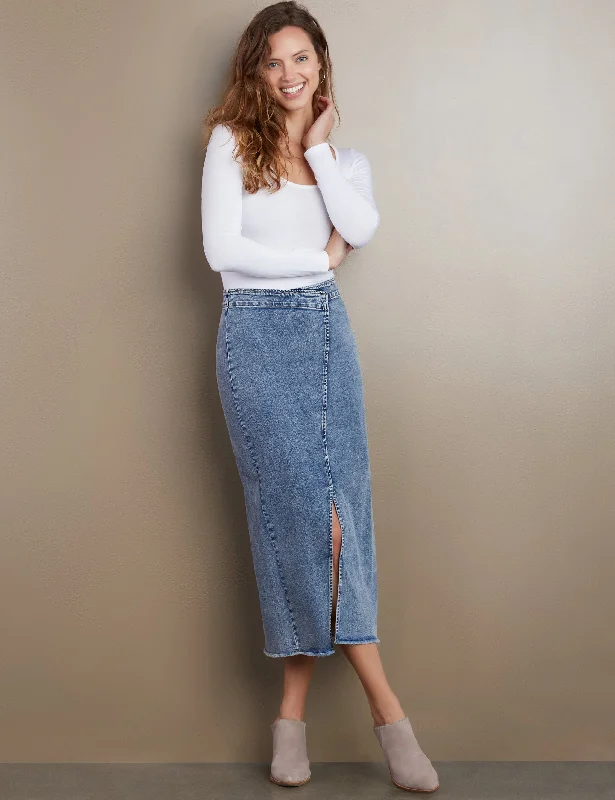 Side Hustle Denim Midi Skirt corduroy skirt comfortable