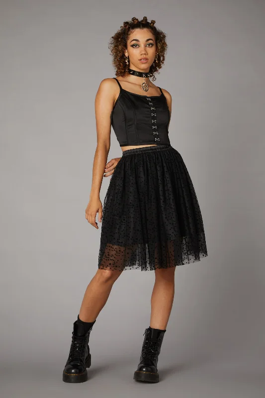 Star Mesh Goth Skirt corduroy skirt durable