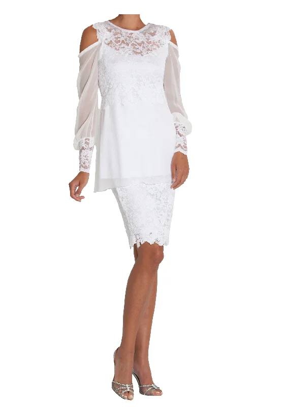 White French Lace Blouse and Skirt B609 S610 ribbed skirt waist