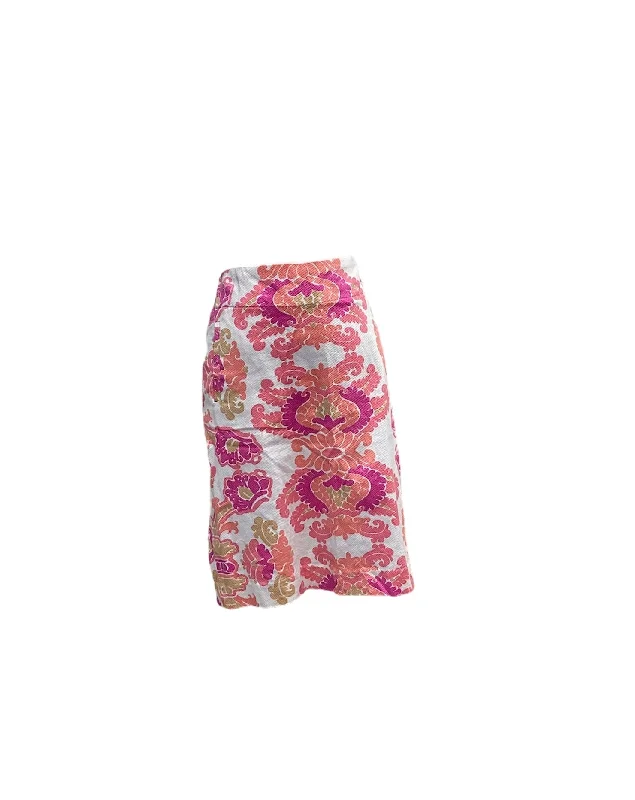 Willi Smith Women's Skirt Pink 6x20 silk skirt luxurious